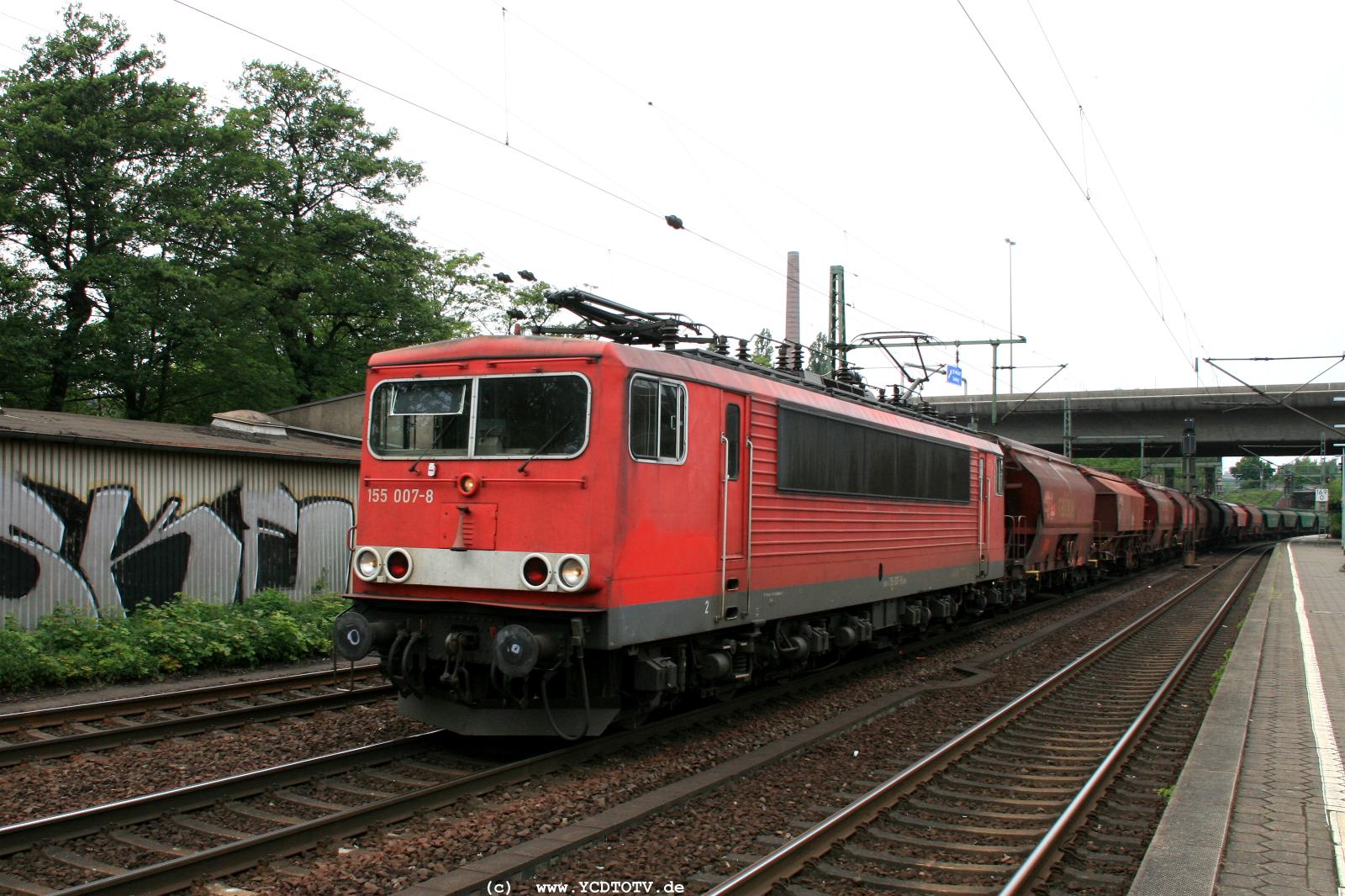  Bahnhof Hamburg-Harburg, 18.05.2011, 15:04 155 007-8 Richtung Sden 