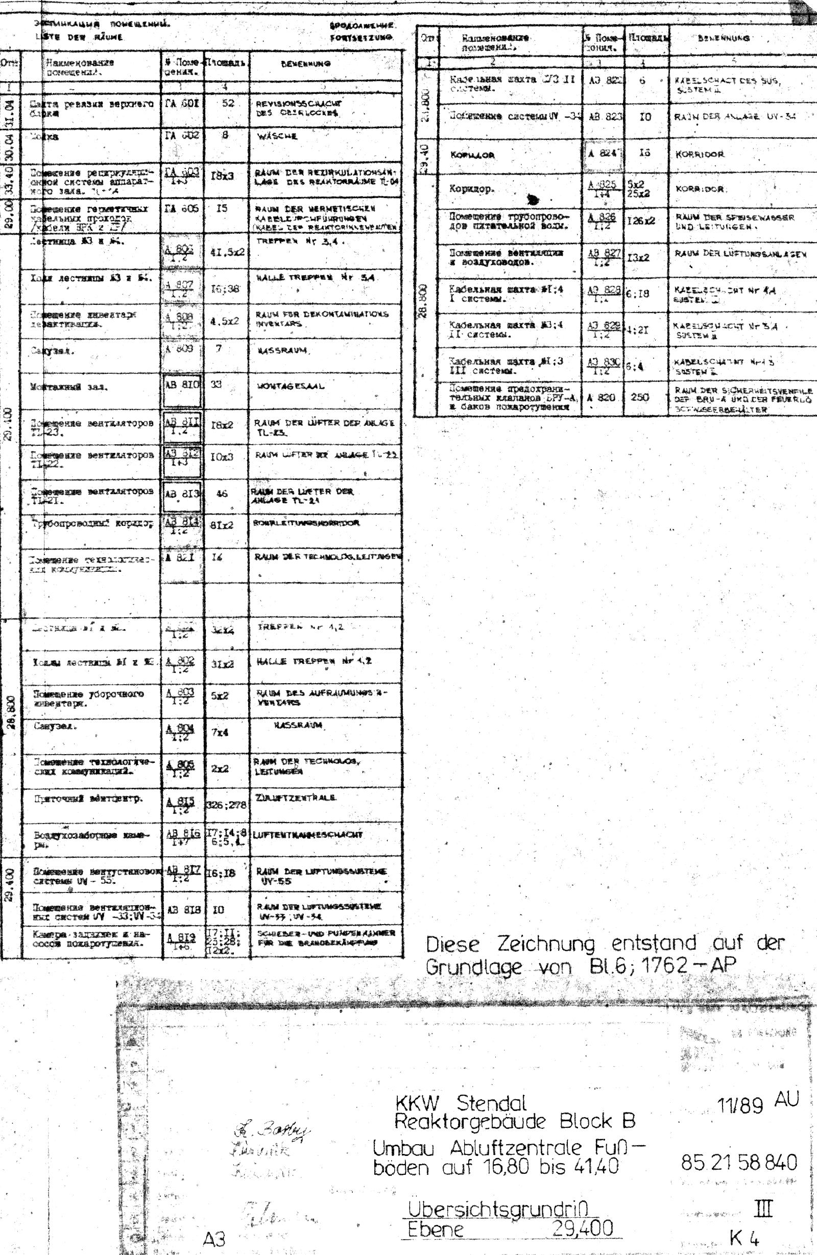  KKW Stendal, Reaktorgeb&auml;ude 29,40 