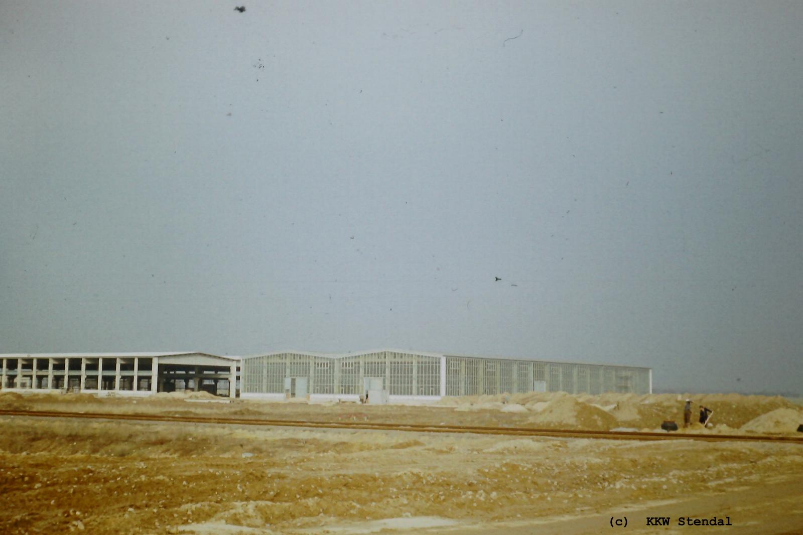 DDR KKW Baustellenfoto 1979, Hallen fr Importausrstungen 