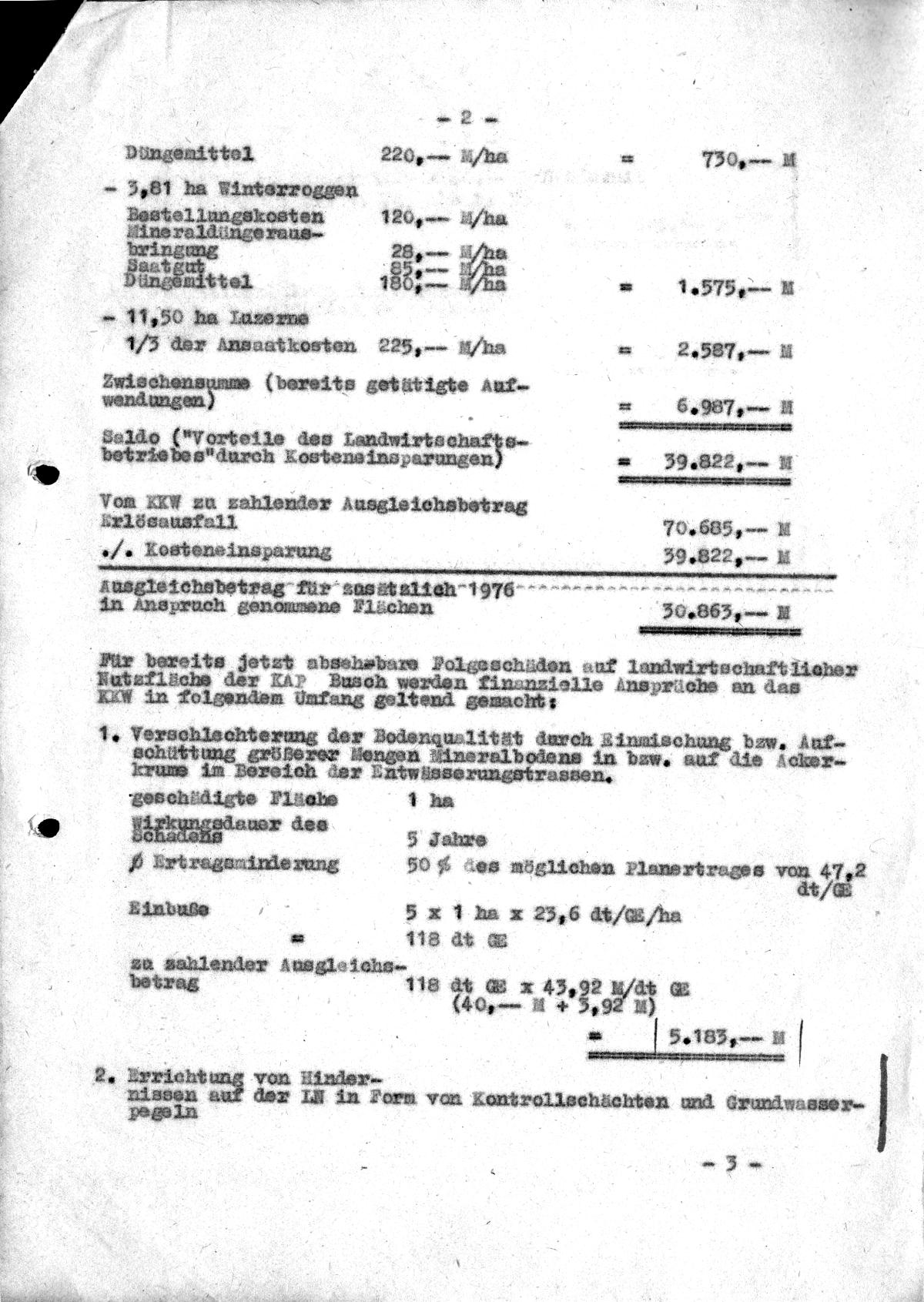  KKW Stendal, Bodennutzungsvertrag 1975