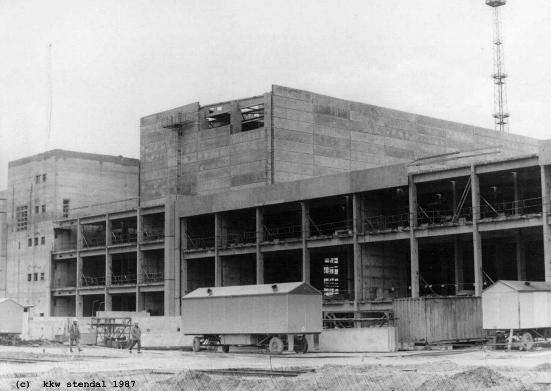  AKW/KKW Stendal 1987, Blick auf die Zentrale Aktive Werkstatt (ZAW) 