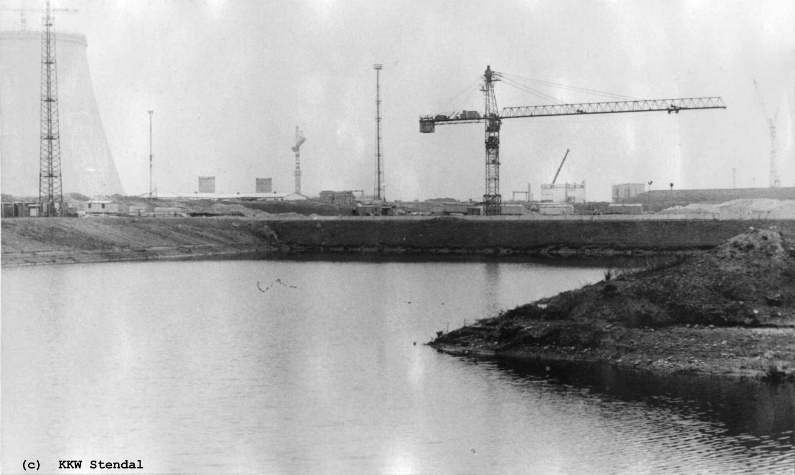  AKW Stendal, Baustelle 1988, Einlaufkanal 