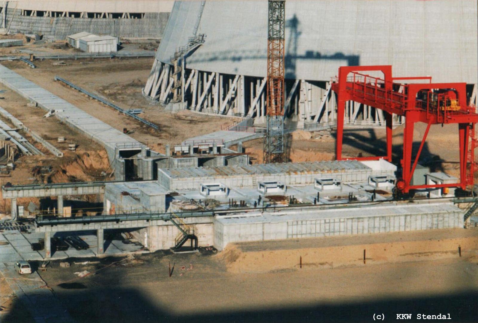  KKW Stendal, Baustelle 1990, Hauptkhleasser, Pumpstation 