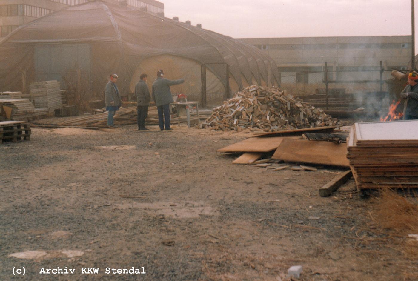  DDR KKW Stendal, Baustelle 1991, Rckbau,  