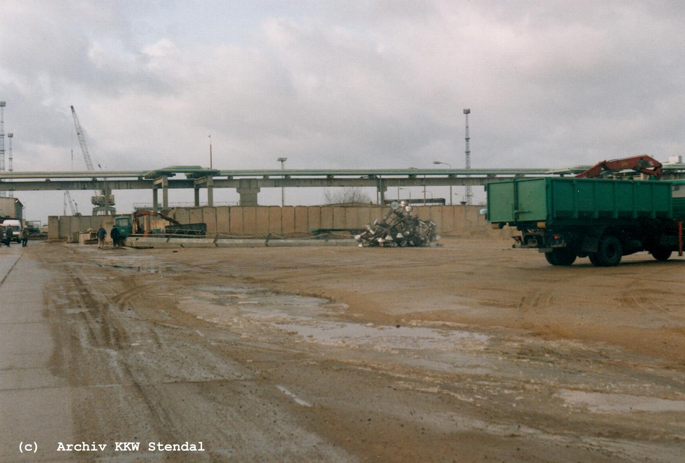  DDR KKW Stendal, Baustelle 1991, Rckbau,  