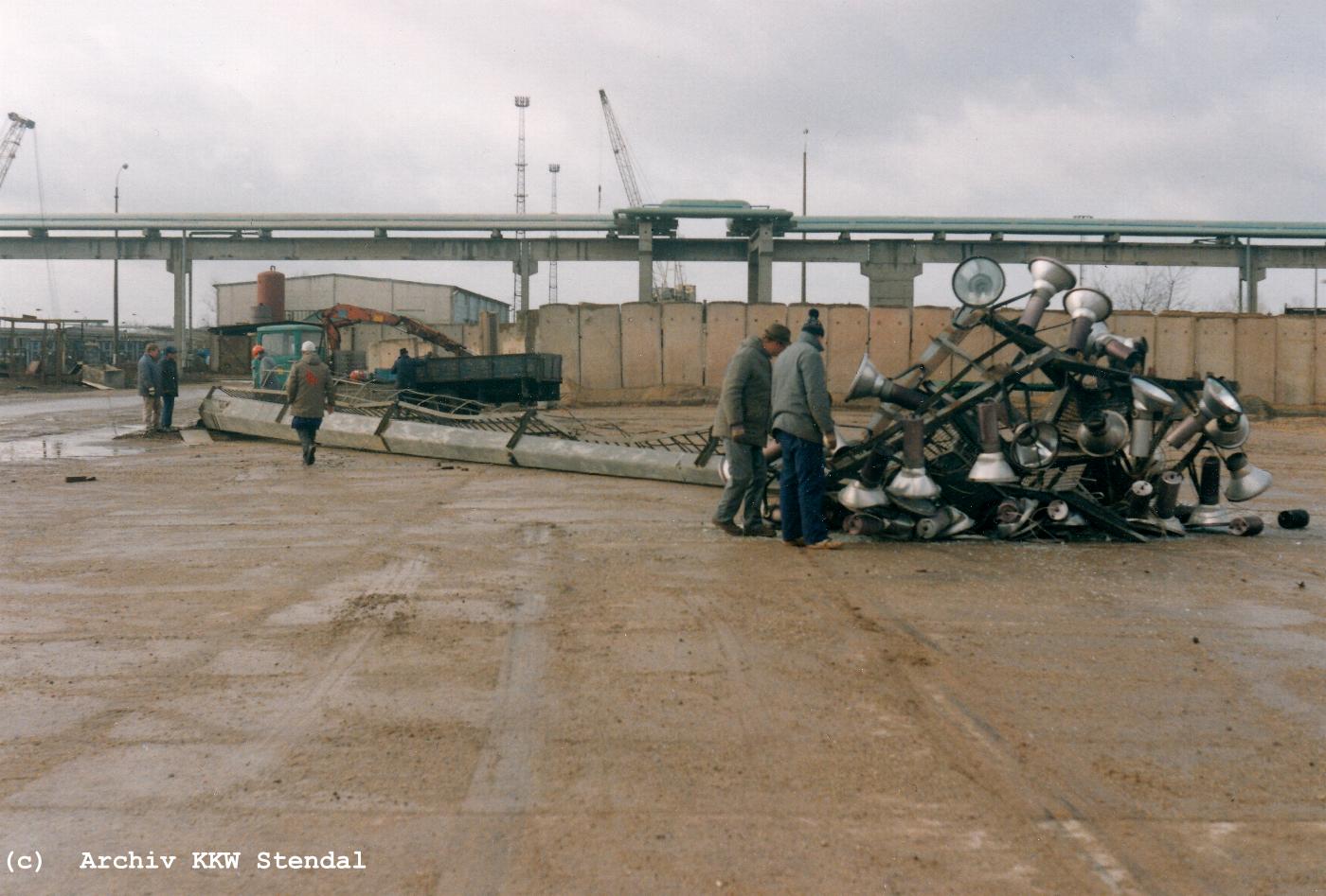  DDR KKW Stendal, Baustelle 1991, Rckbau,  