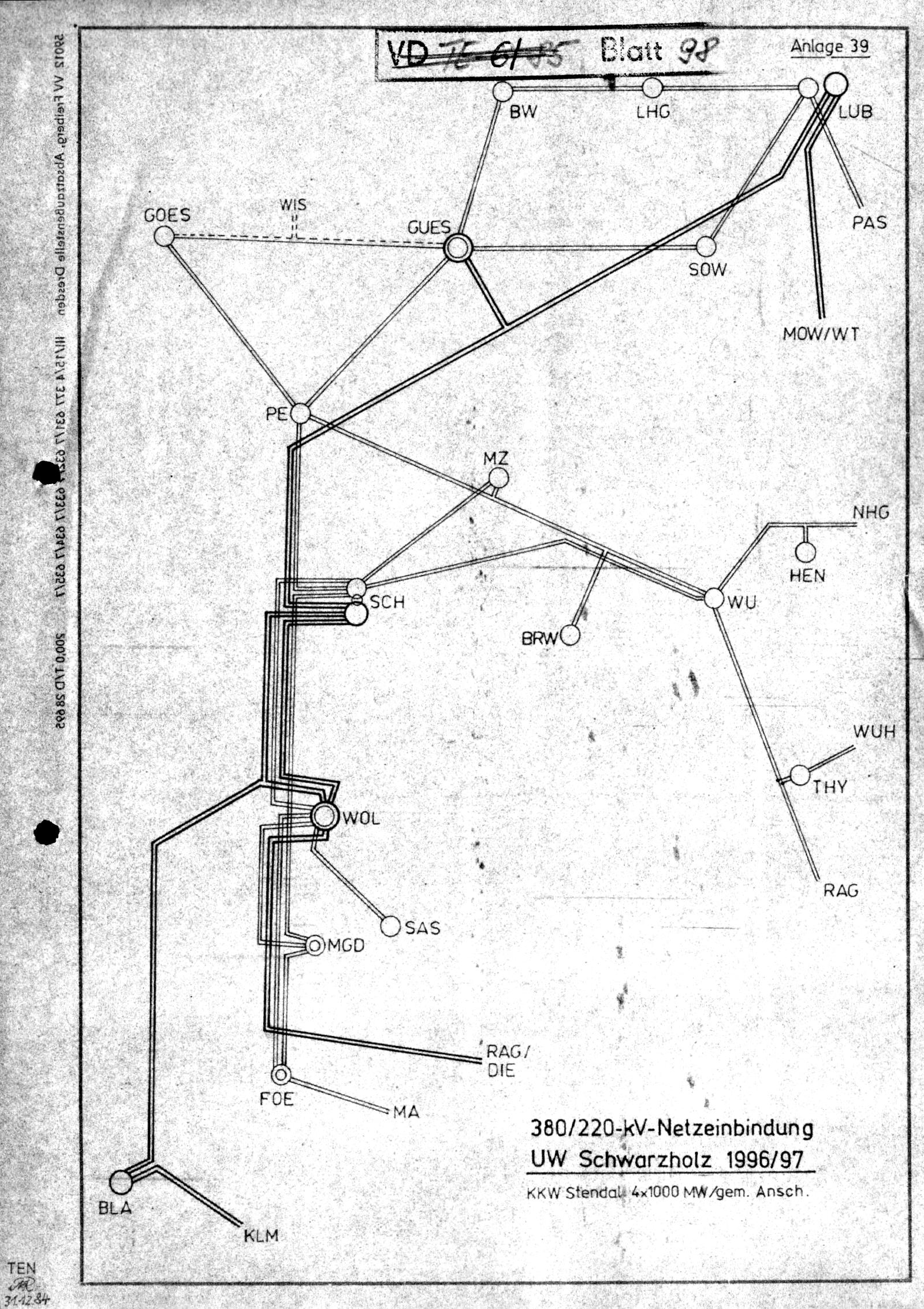  KKW Stendal, Umspannwerk Schwarzholz 